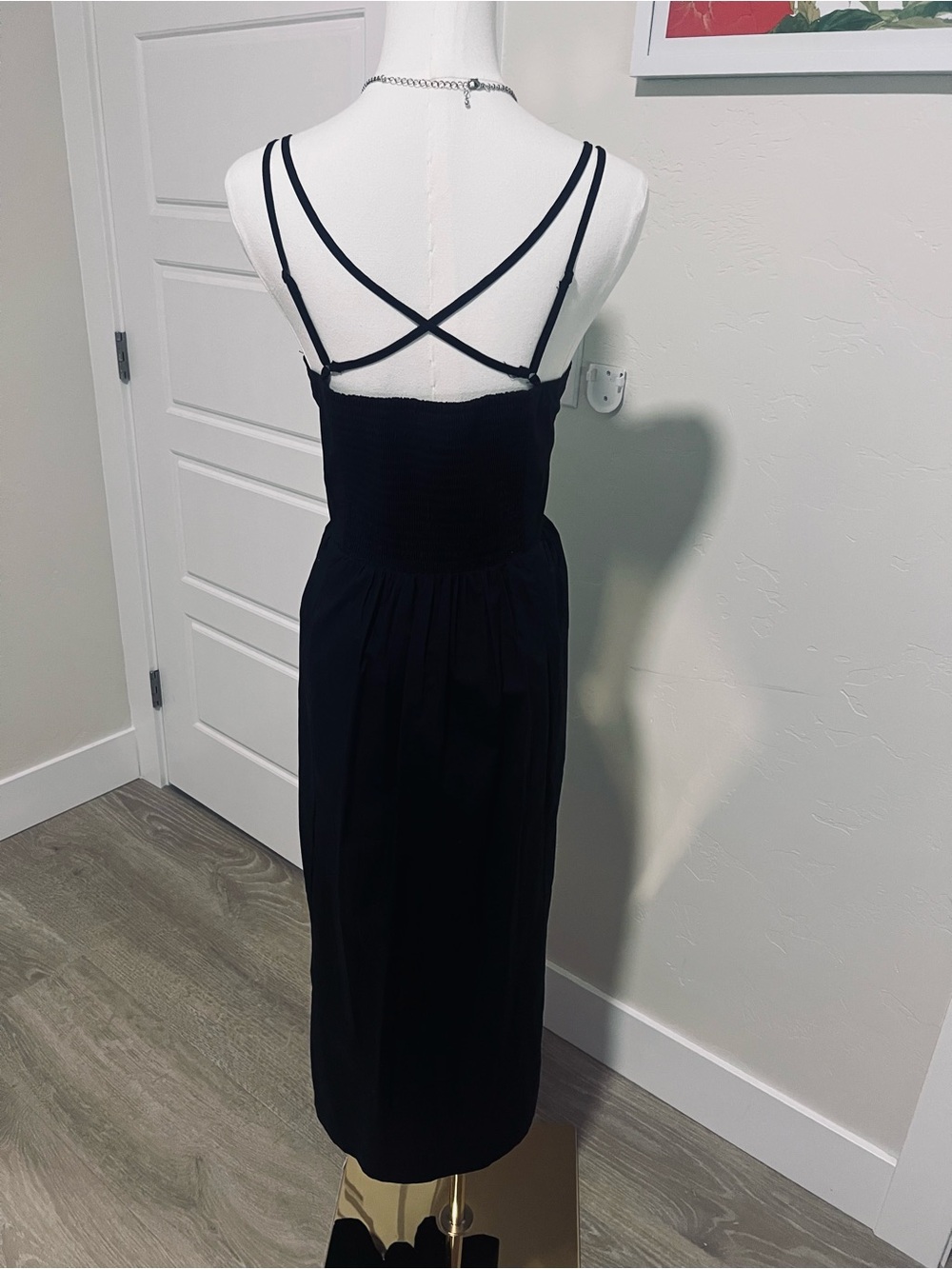 Black Midi Double-Spaghetti Strap Dress 🌷 - Picture 3 of 4
